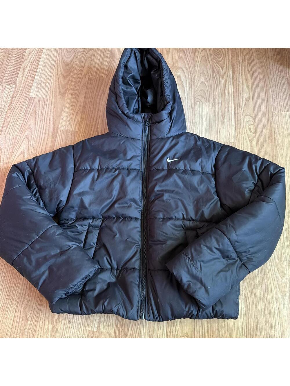Black Nike Puffer Jacket Cropped Womens XS